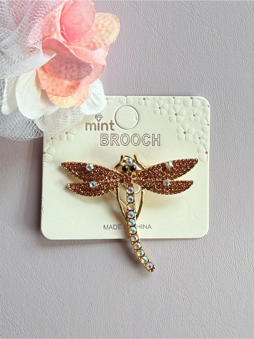 Malibu Pink Dragonfly Brooch - Picture 1 of 3